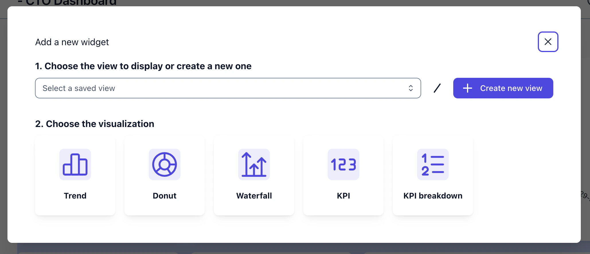 Dashboard widget types