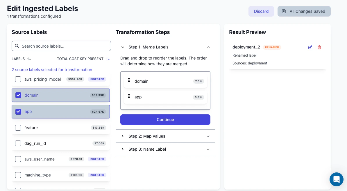 Feature engineering mappings