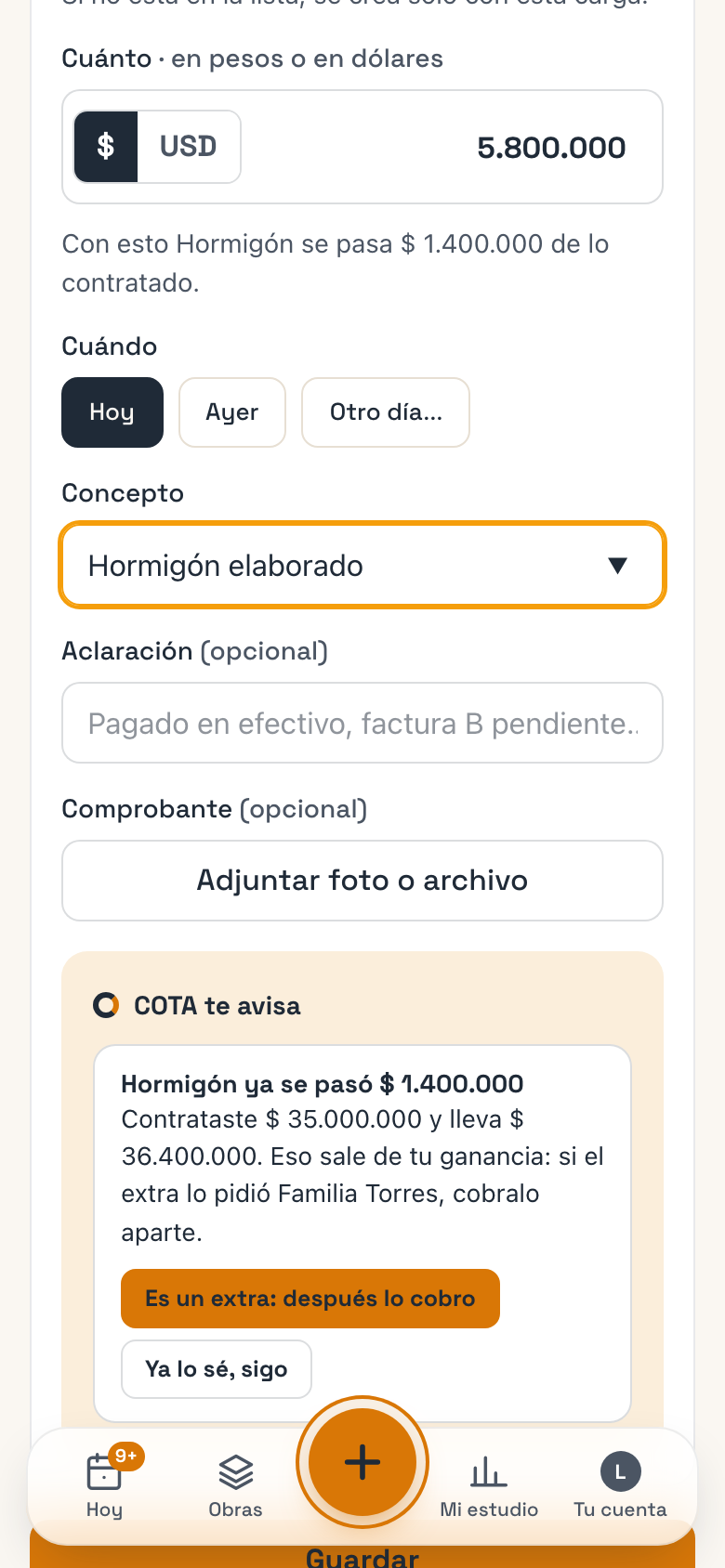 Cargar un contrato: el eco del rubro y el aviso de COTA