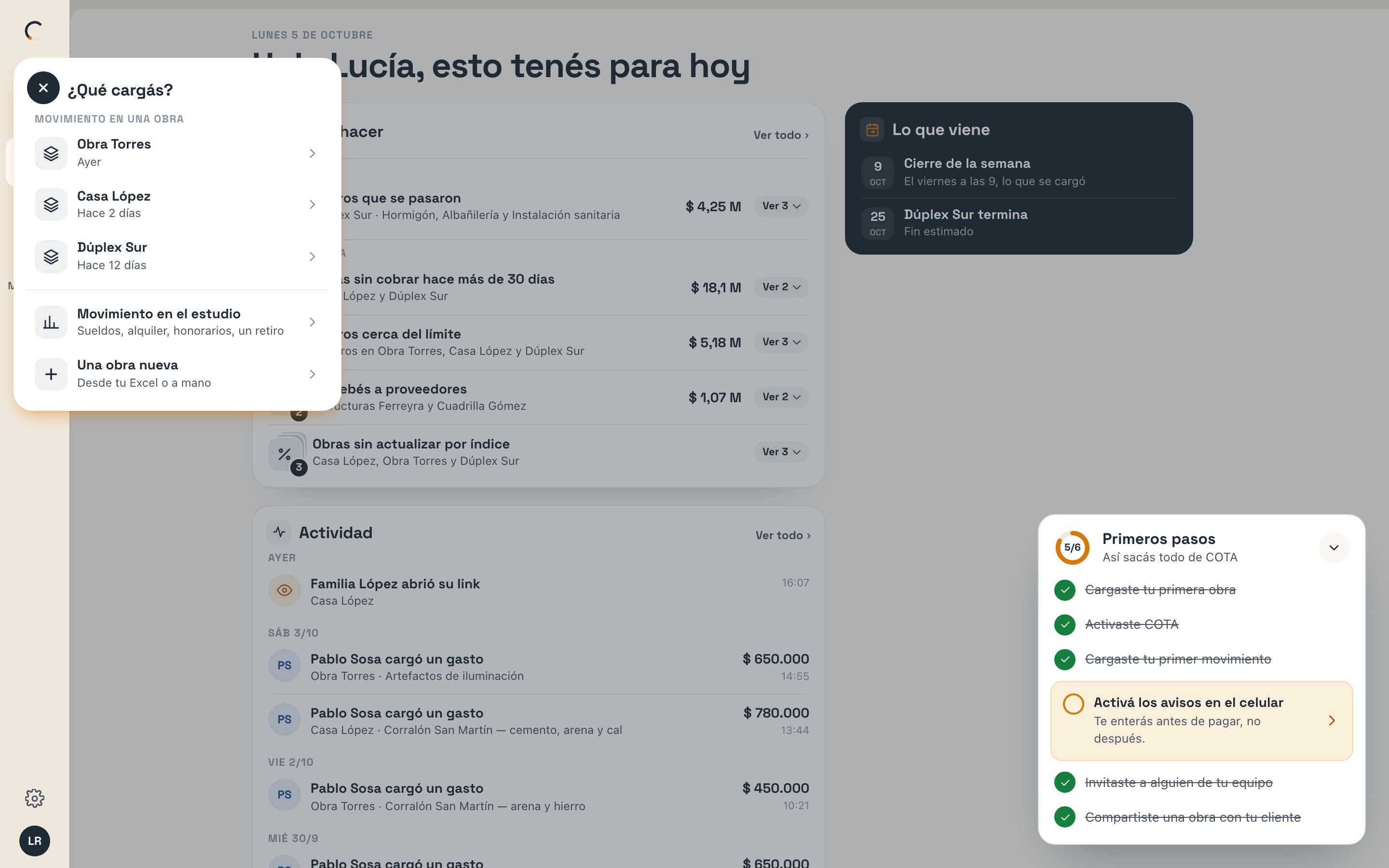 Cargar en la barra de la izquierda de la compu, con el menú abierto