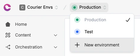 Create a New Environment From the Environment Dropdown