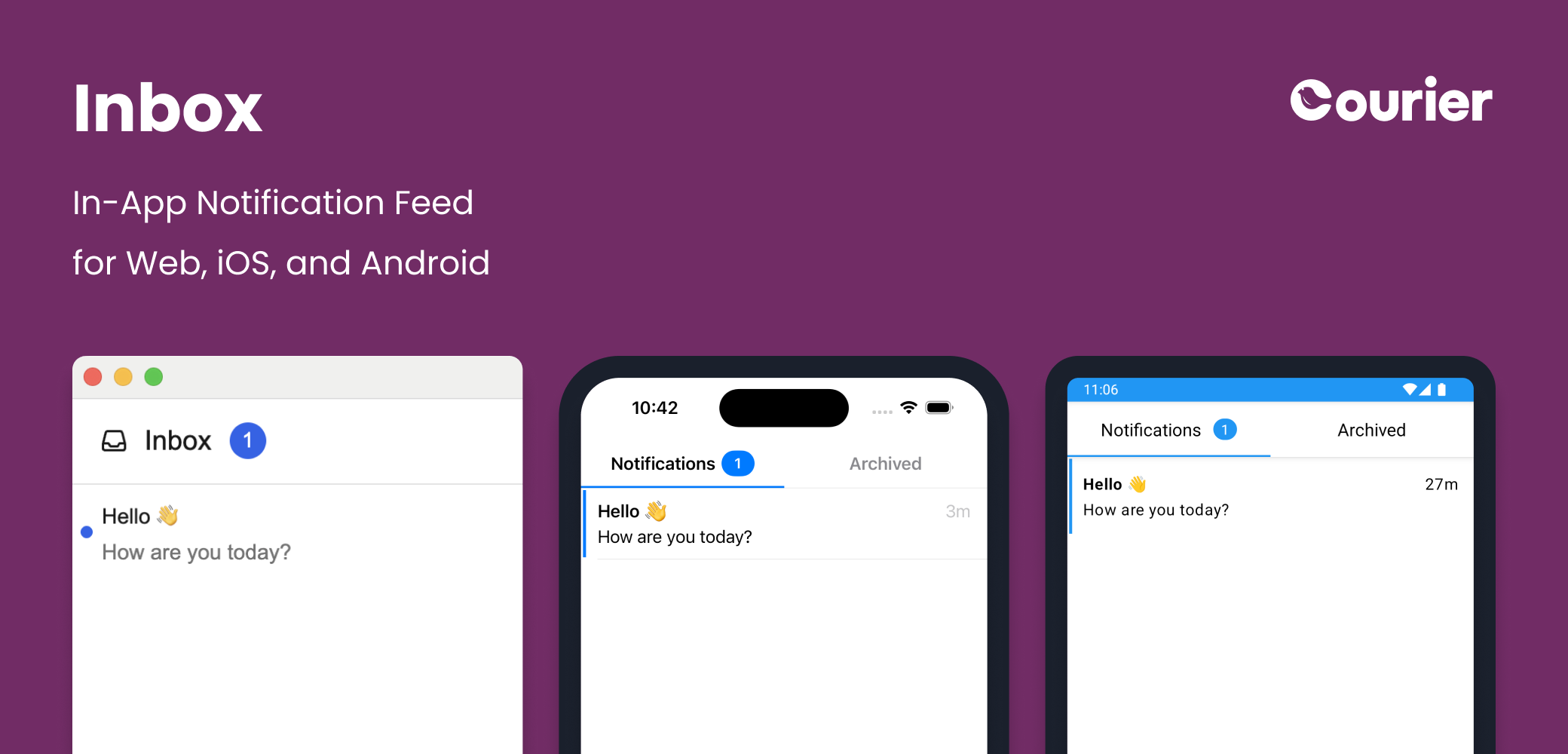Inbox web, iOS, and Android preview