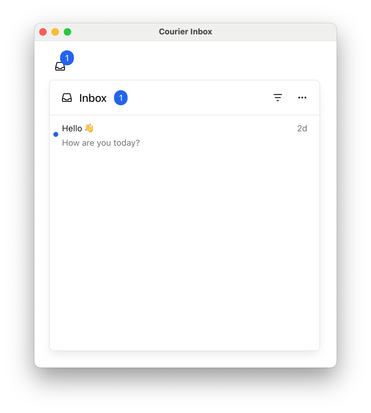 Preview of the default CourierInboxPopupMenu component