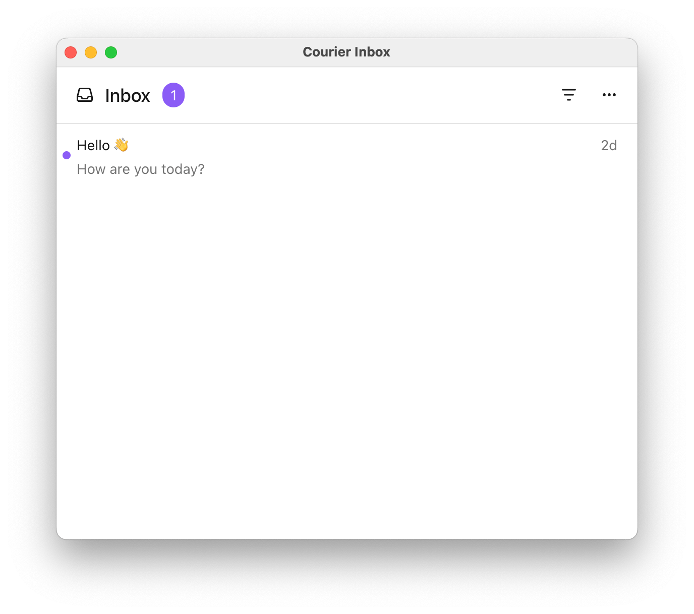 Courier React Inbox with a custom unread indicator style