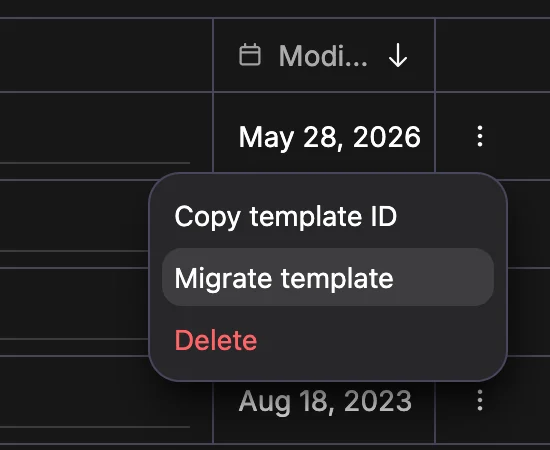 Migrate Your Template and Assets