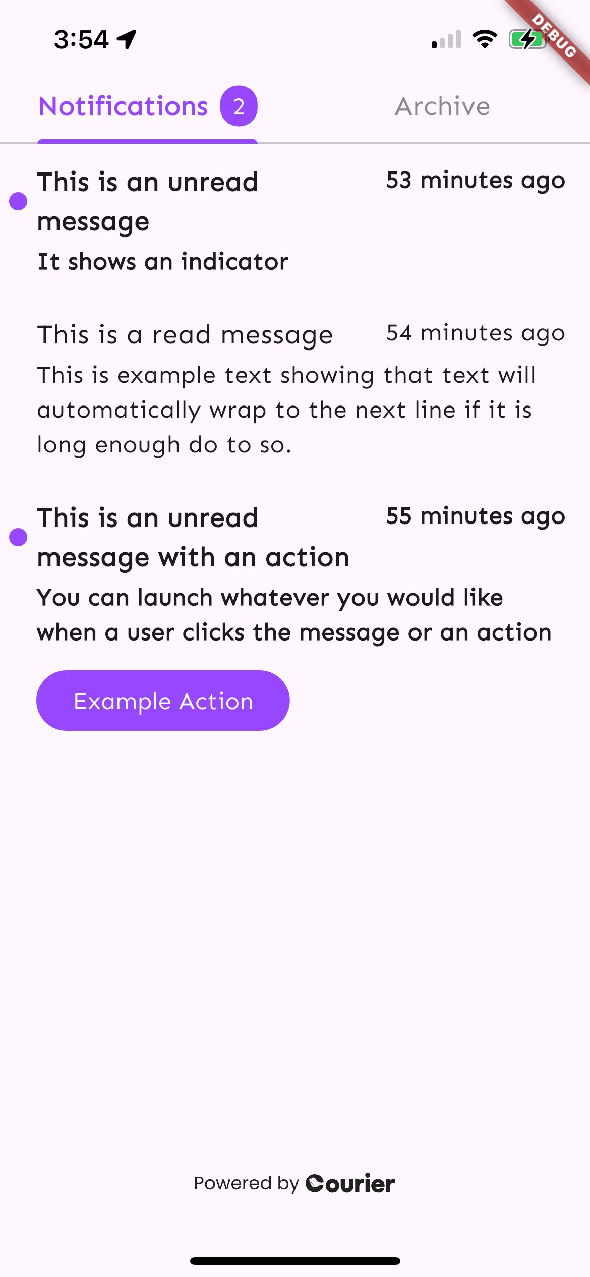 Styled Inbox on iOS