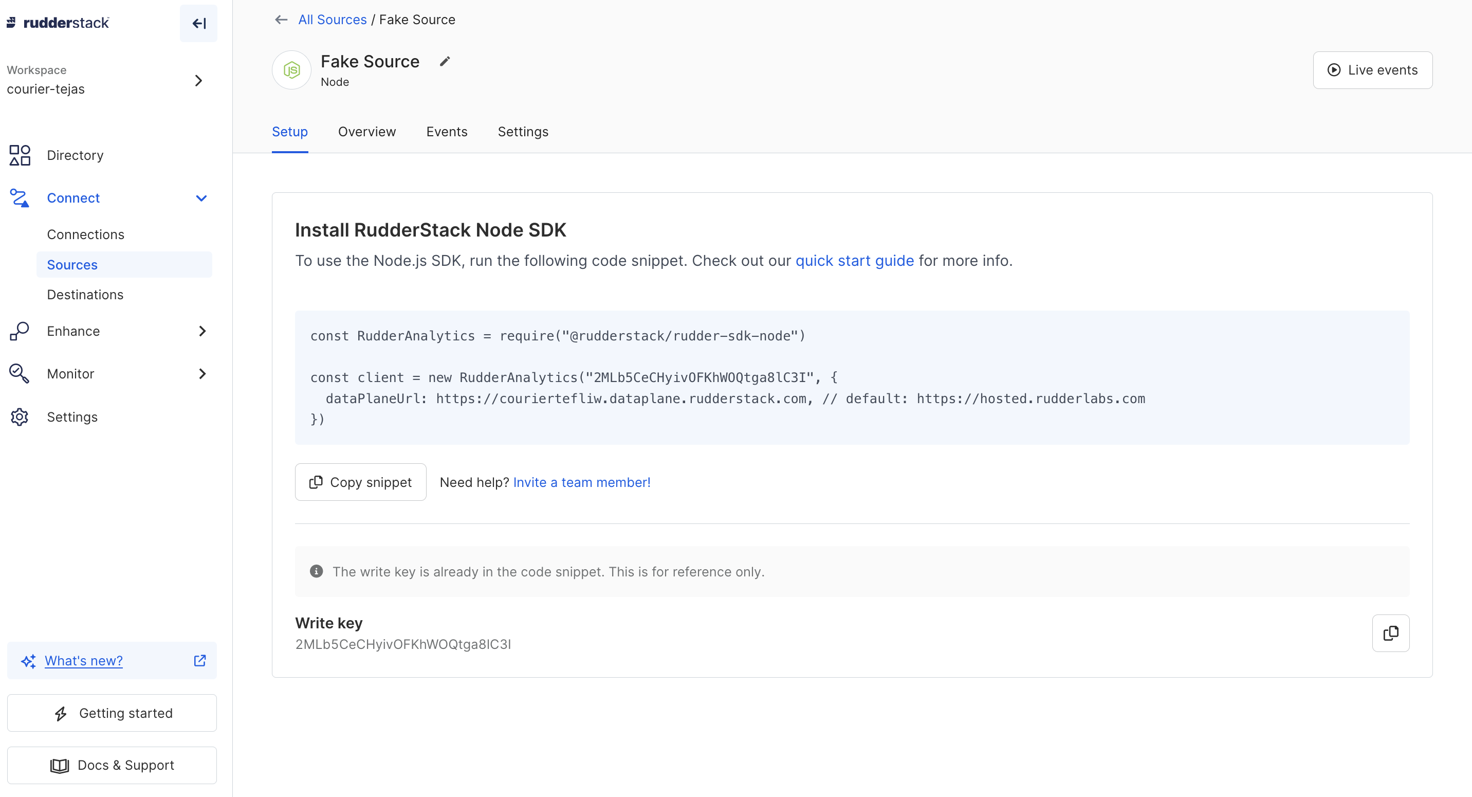 RudderStack Source Config