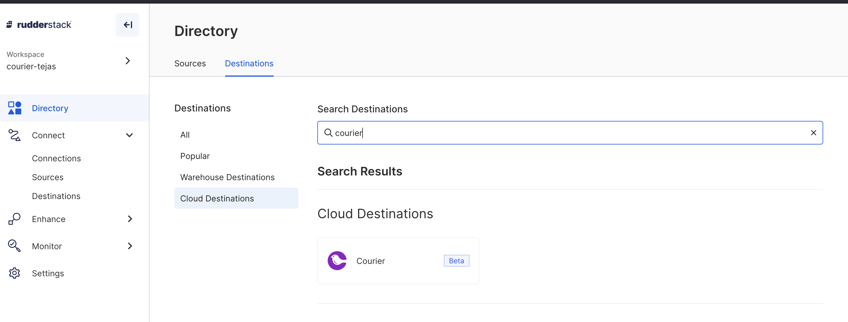 Search Courier Destination