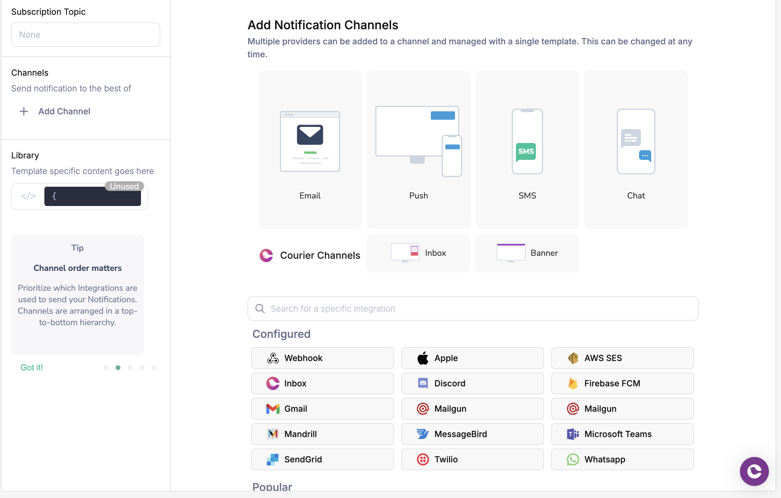 Add channel interface