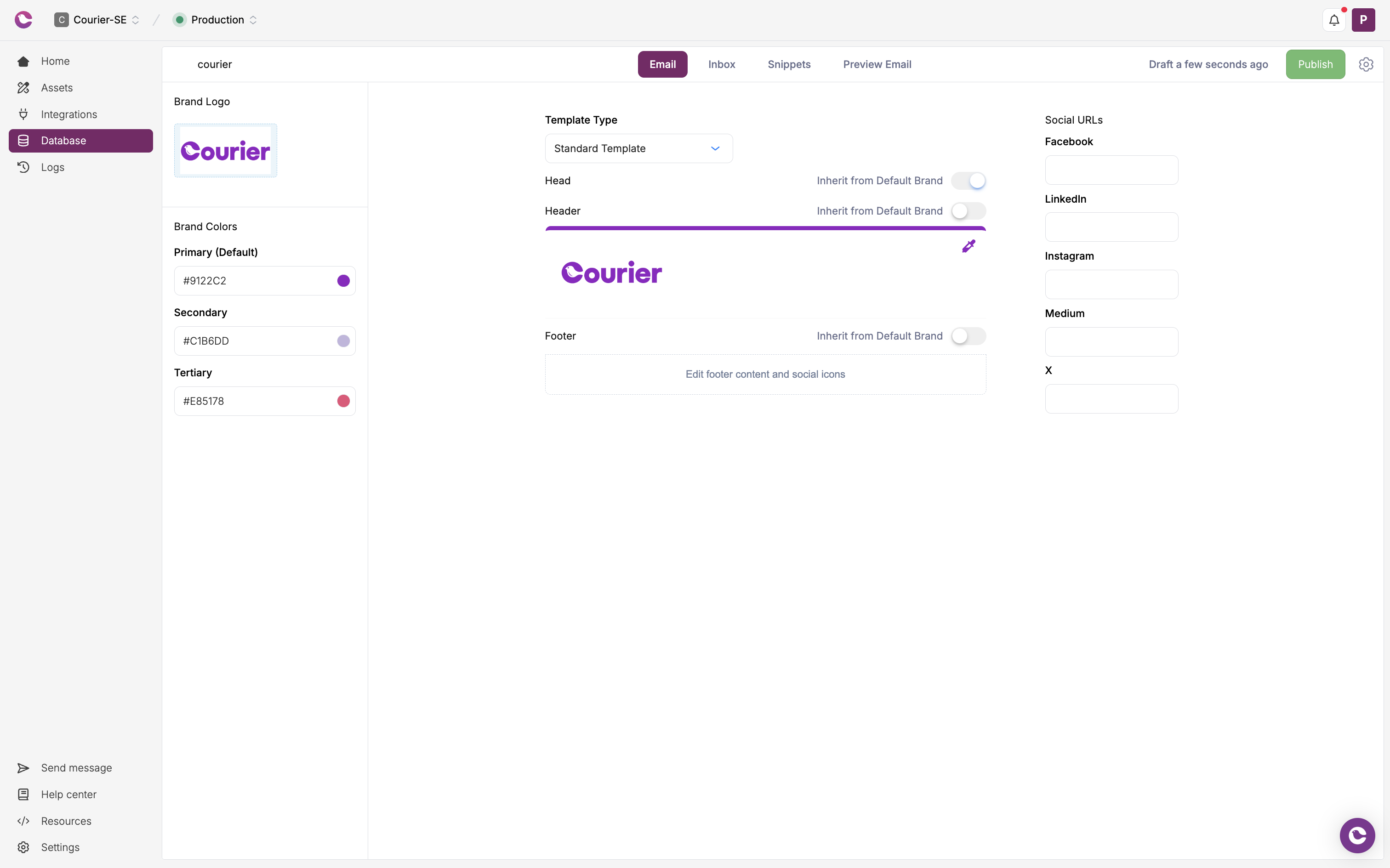 Editing branding for a tenant