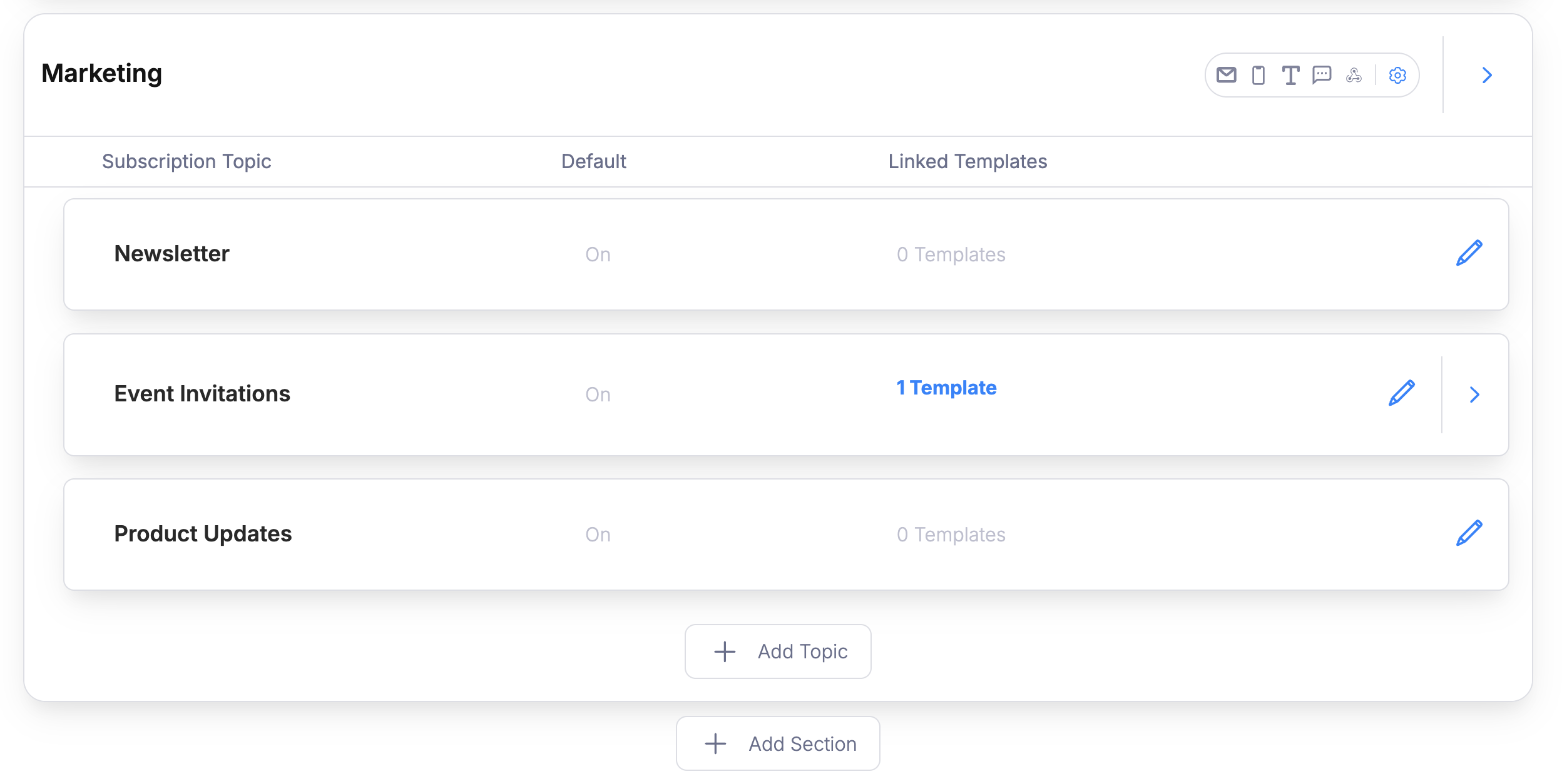 Topic section example