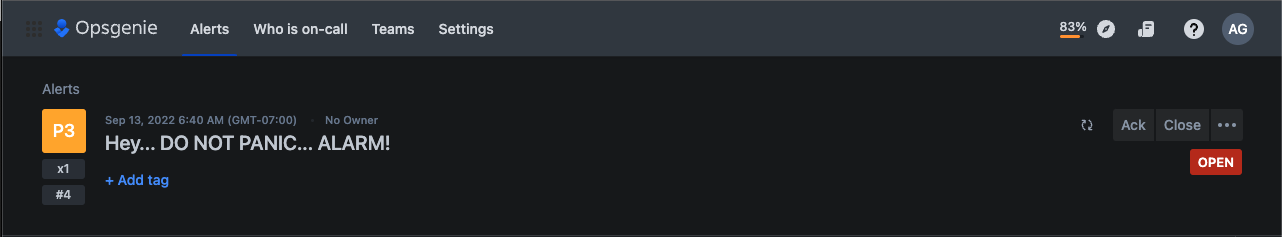 OpsGenie Resulting Notification