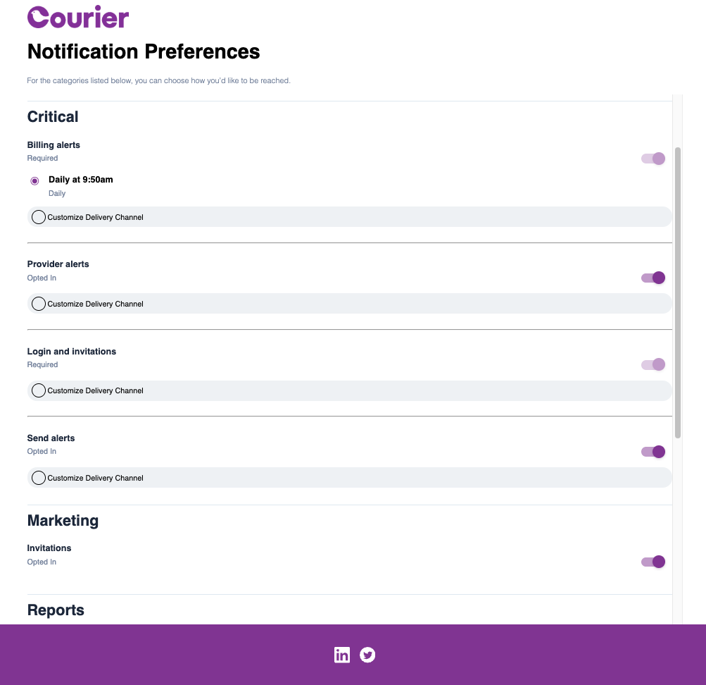 Hosted Preference Center