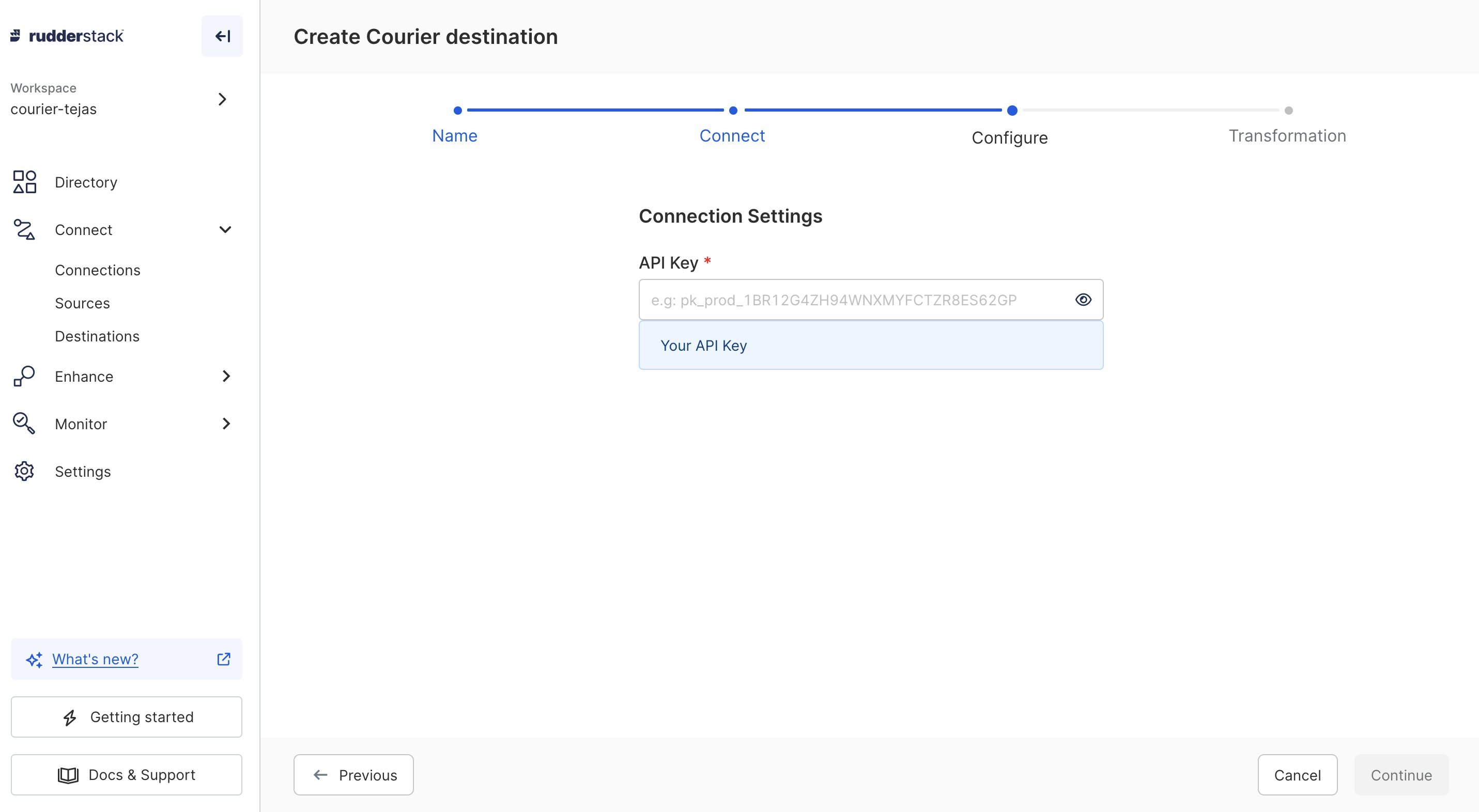 Add Courier API Key