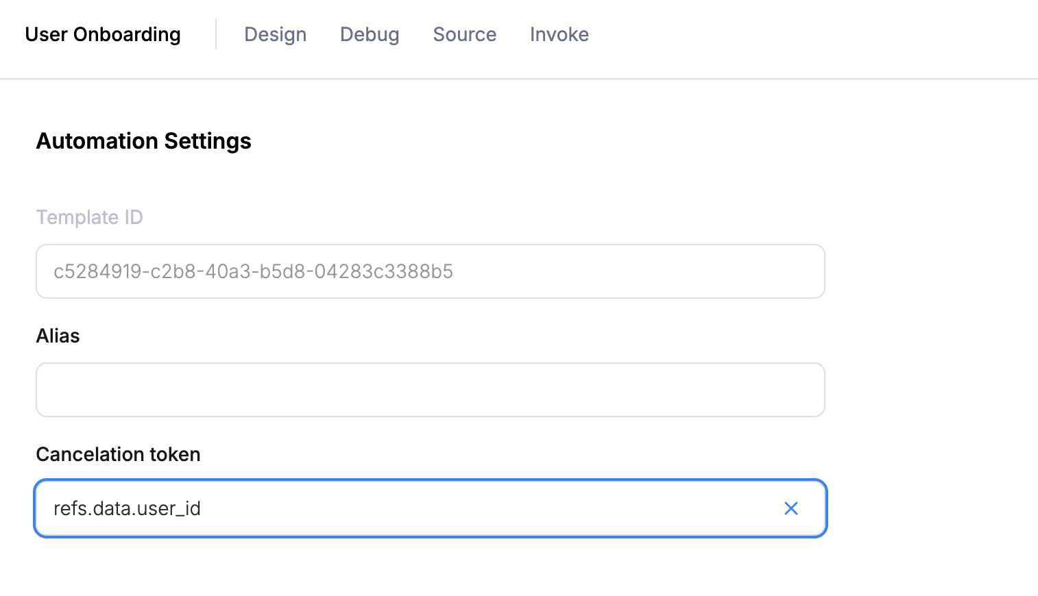 Cancellation token configuration