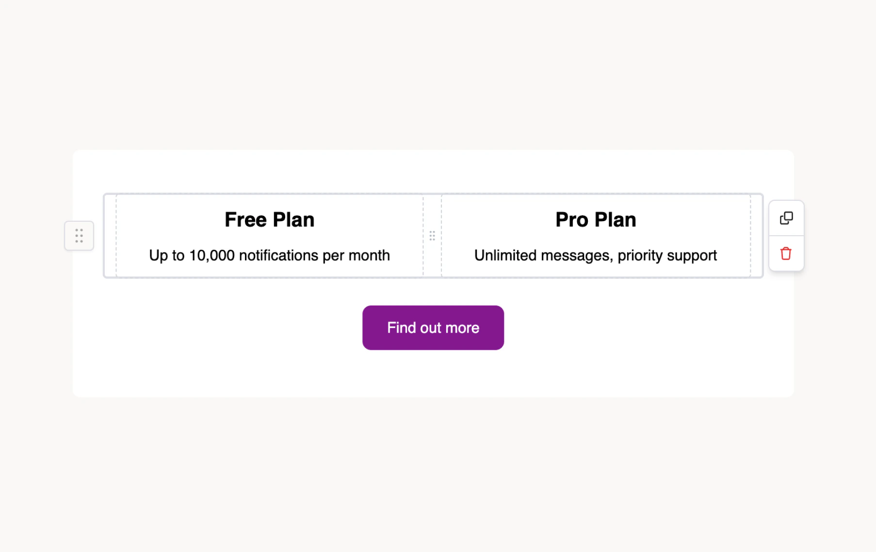 Column block in Design Studio