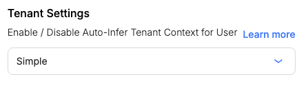 Workspace settings showing auto-infer tenant context toggle