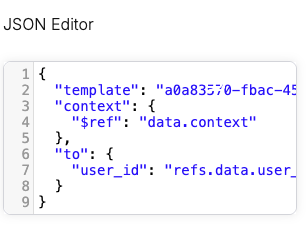 Automation's Send Node JSON Editor