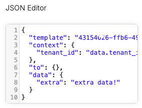 Automation's Send Node JSON Editor