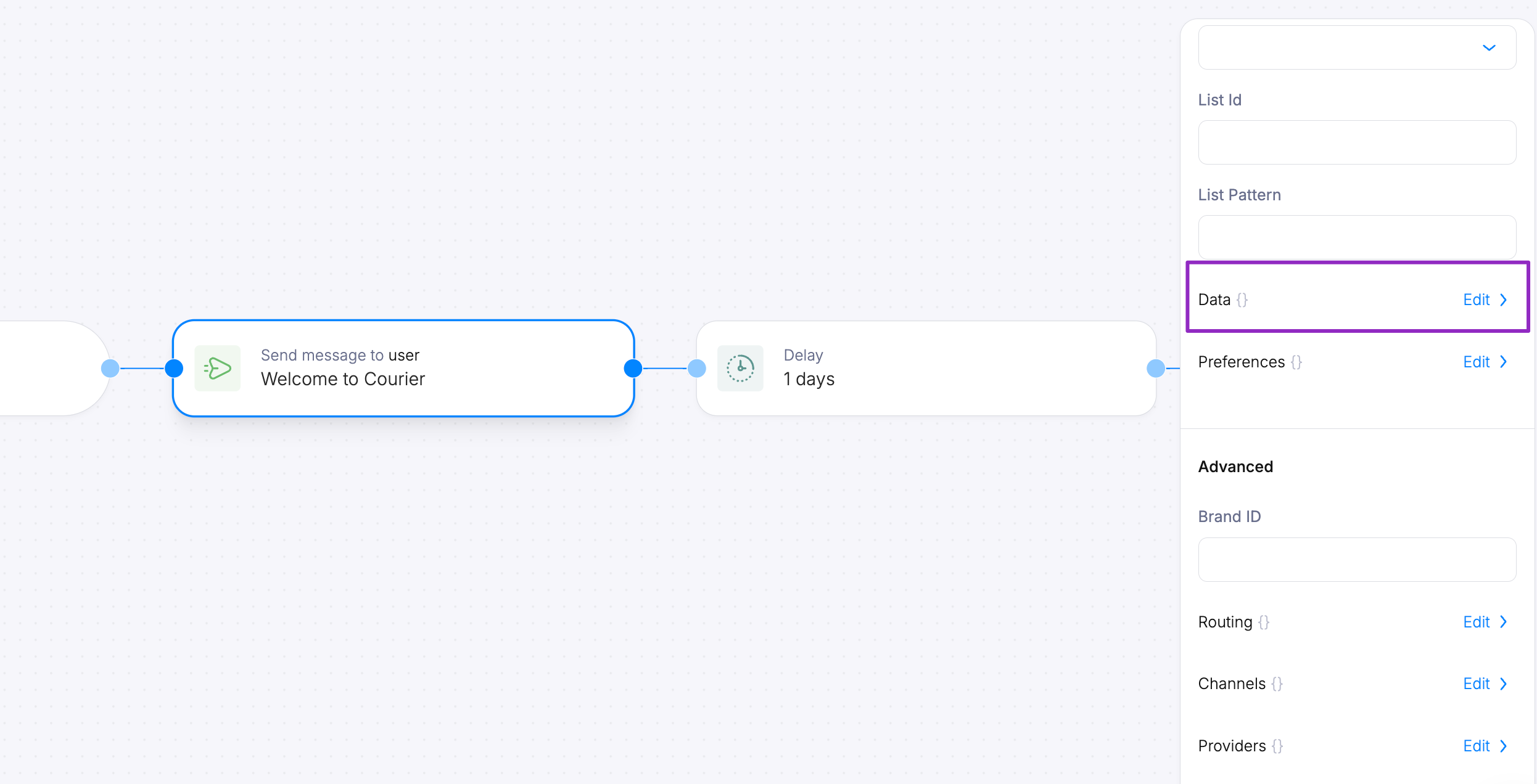 Editing Send Node Data