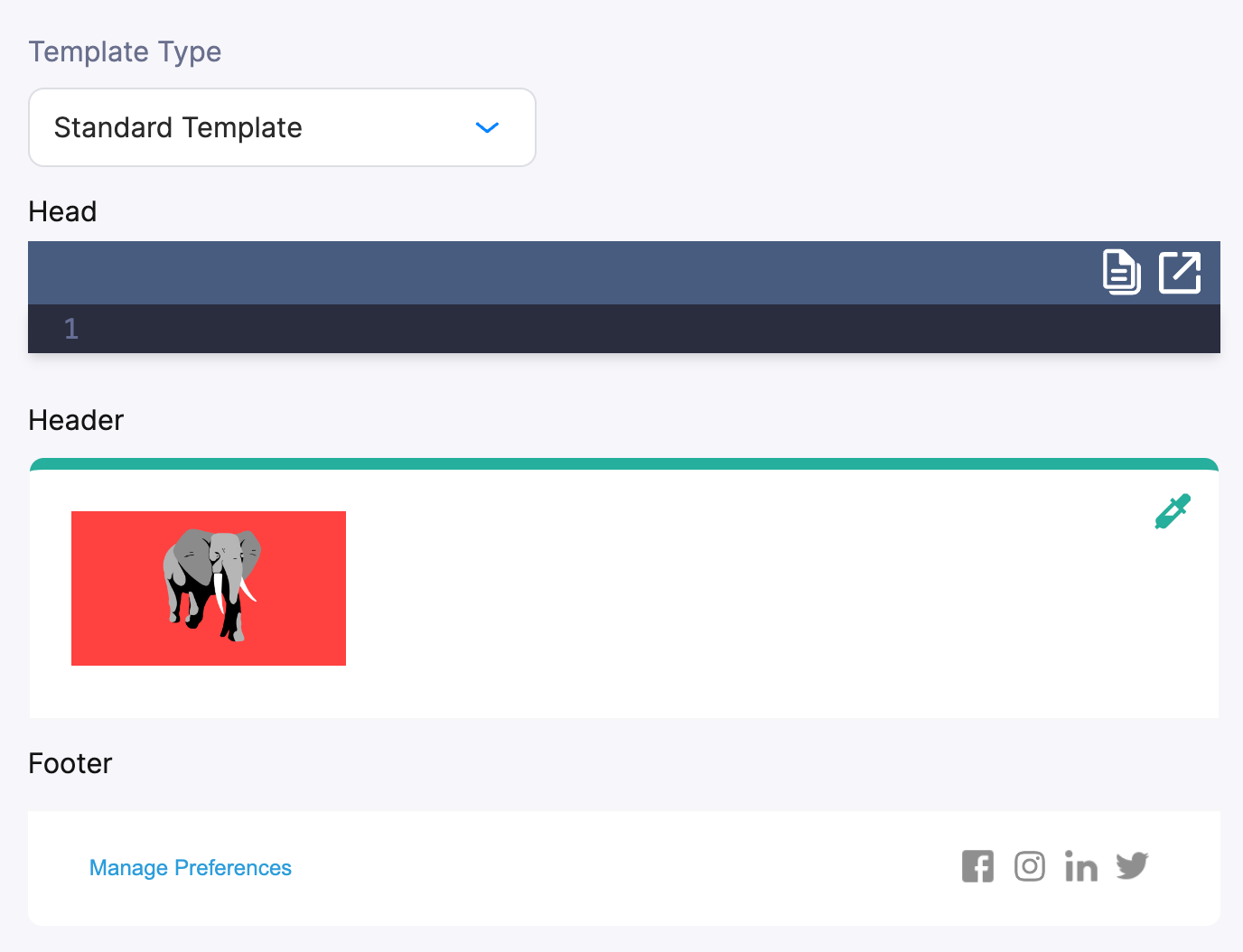 Preference Link in Brand Footer