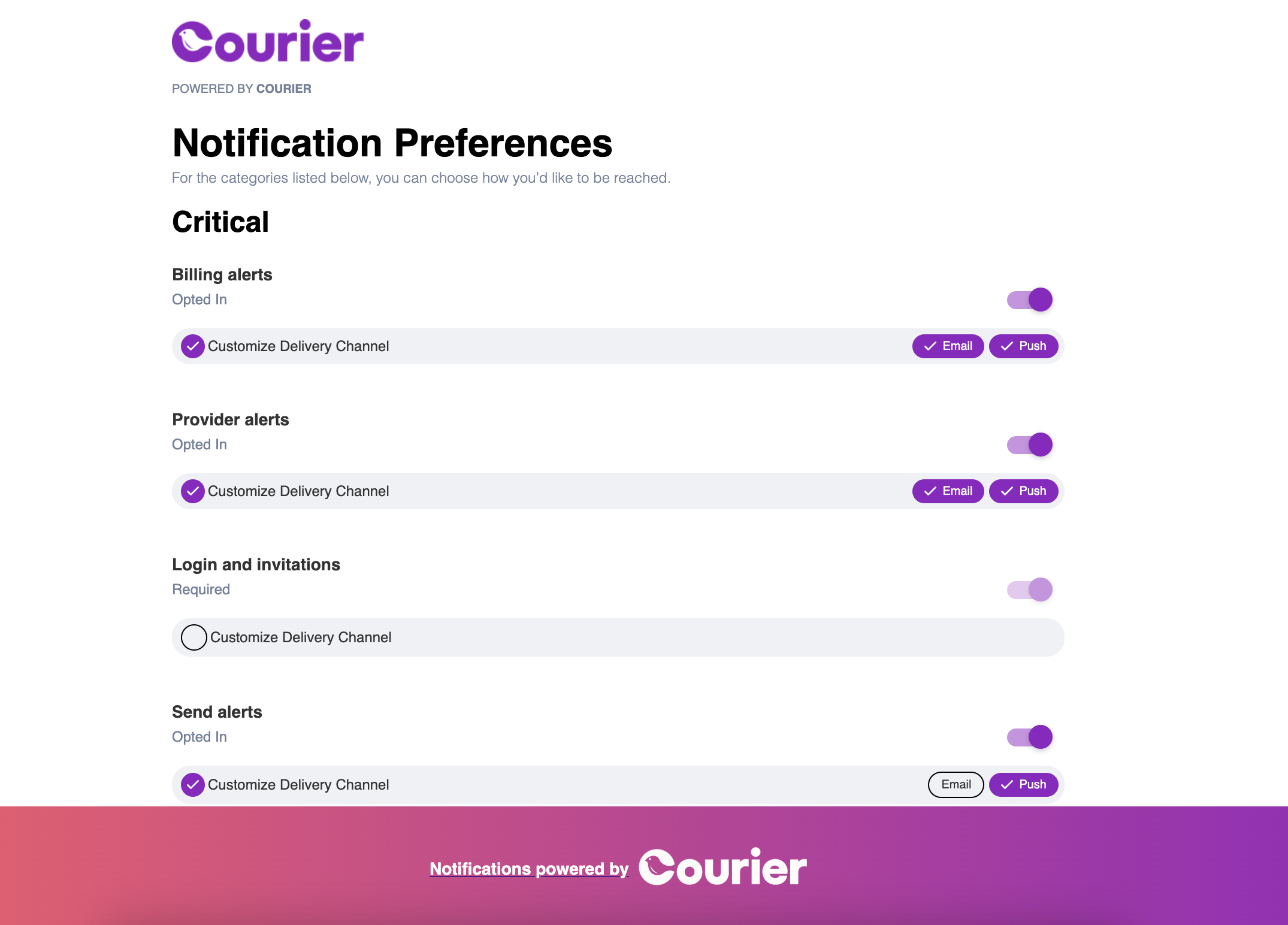 Hosted Preference Center