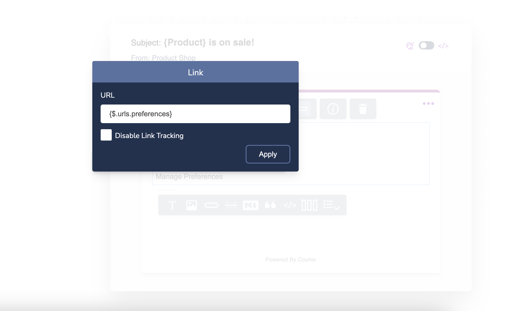 Preference Link in Notification