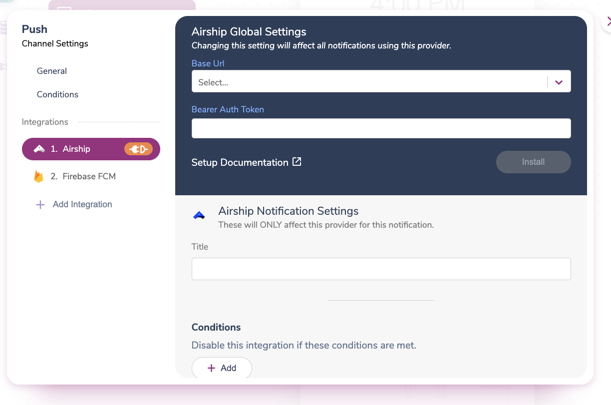 Channel Integration Configs