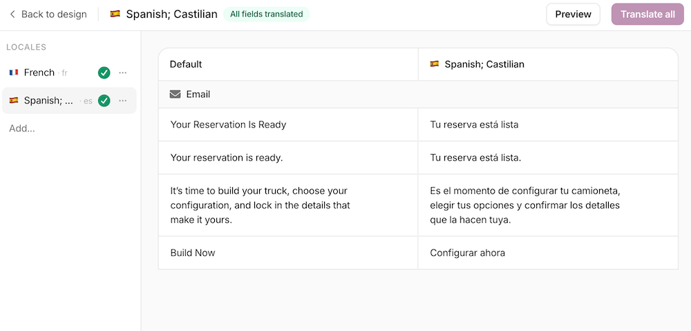 Translations Review Screen Translations Complete