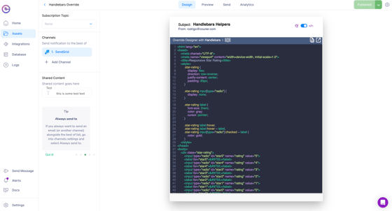 Handlebars Editor for Email Templates - Courier