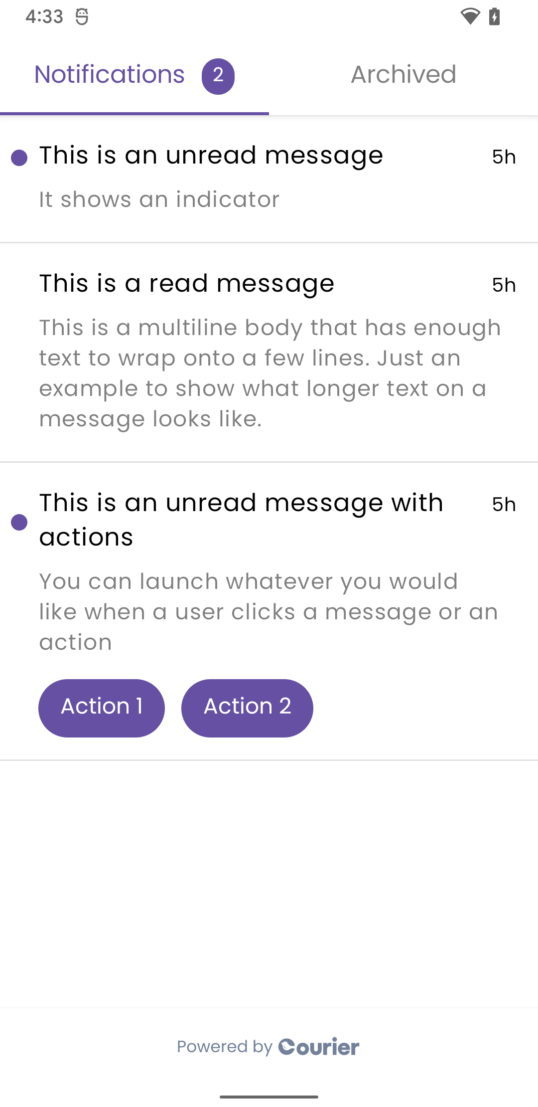 Styled Inbox on Android