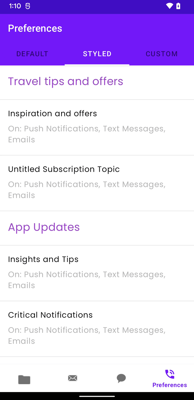 Styled Preferences on Android