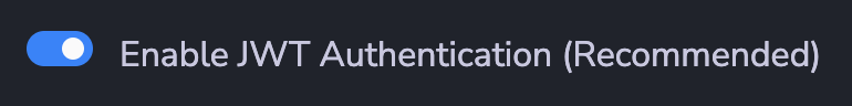 JWT toggle in Courier provider settings