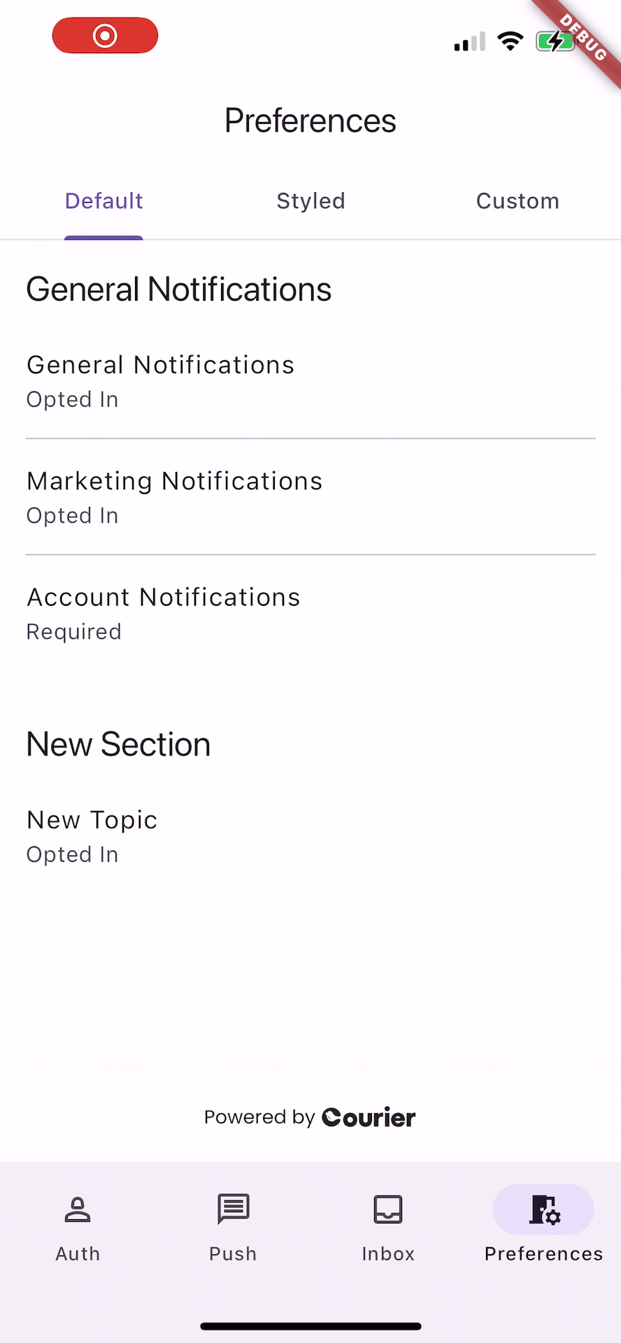 Default Preferences on Flutter