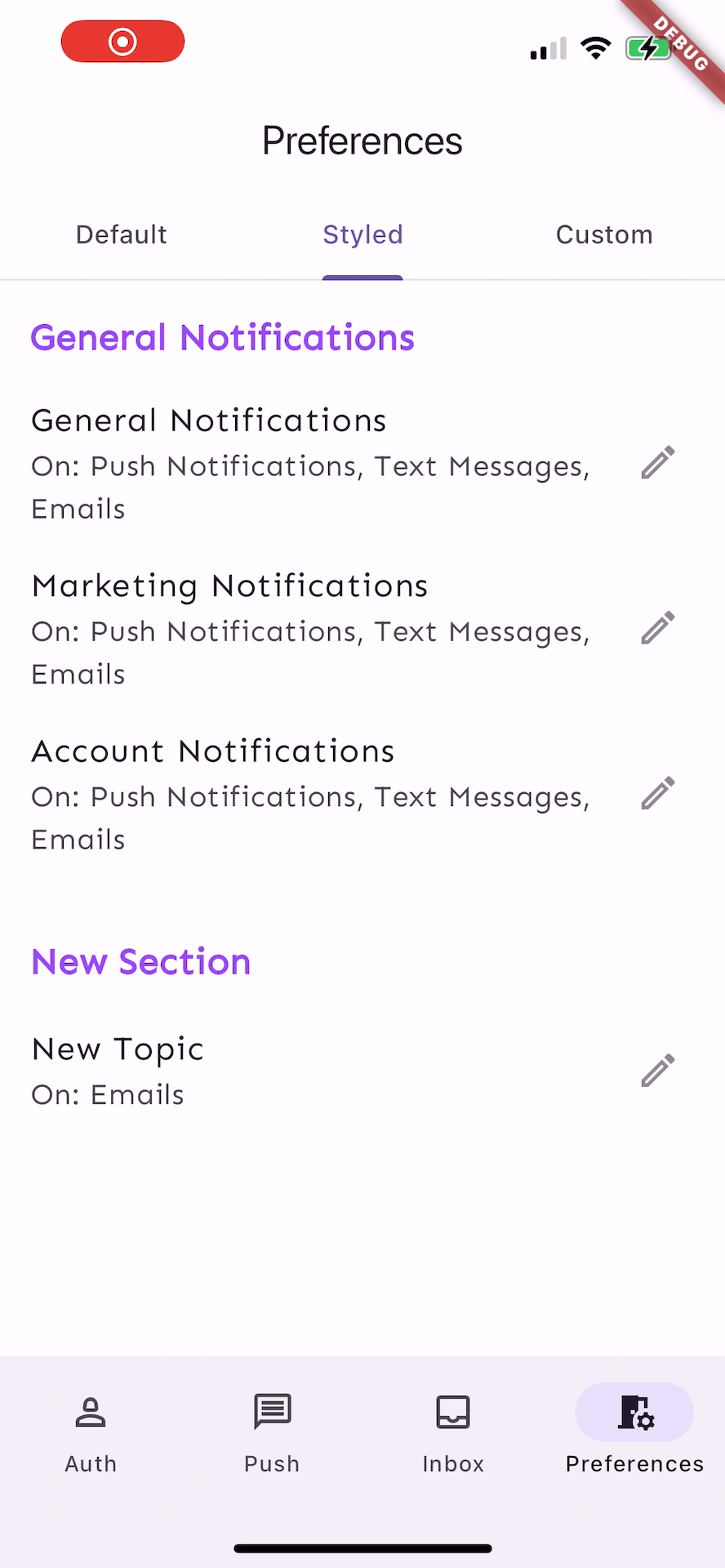 Styled Preferences on Flutter