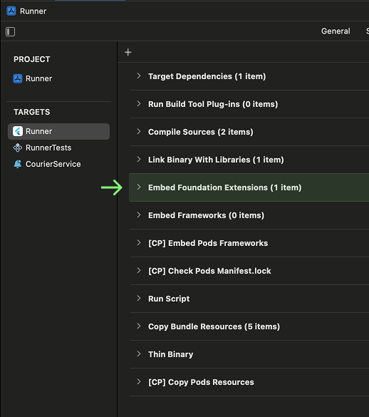 Xcode Build Phases reorder