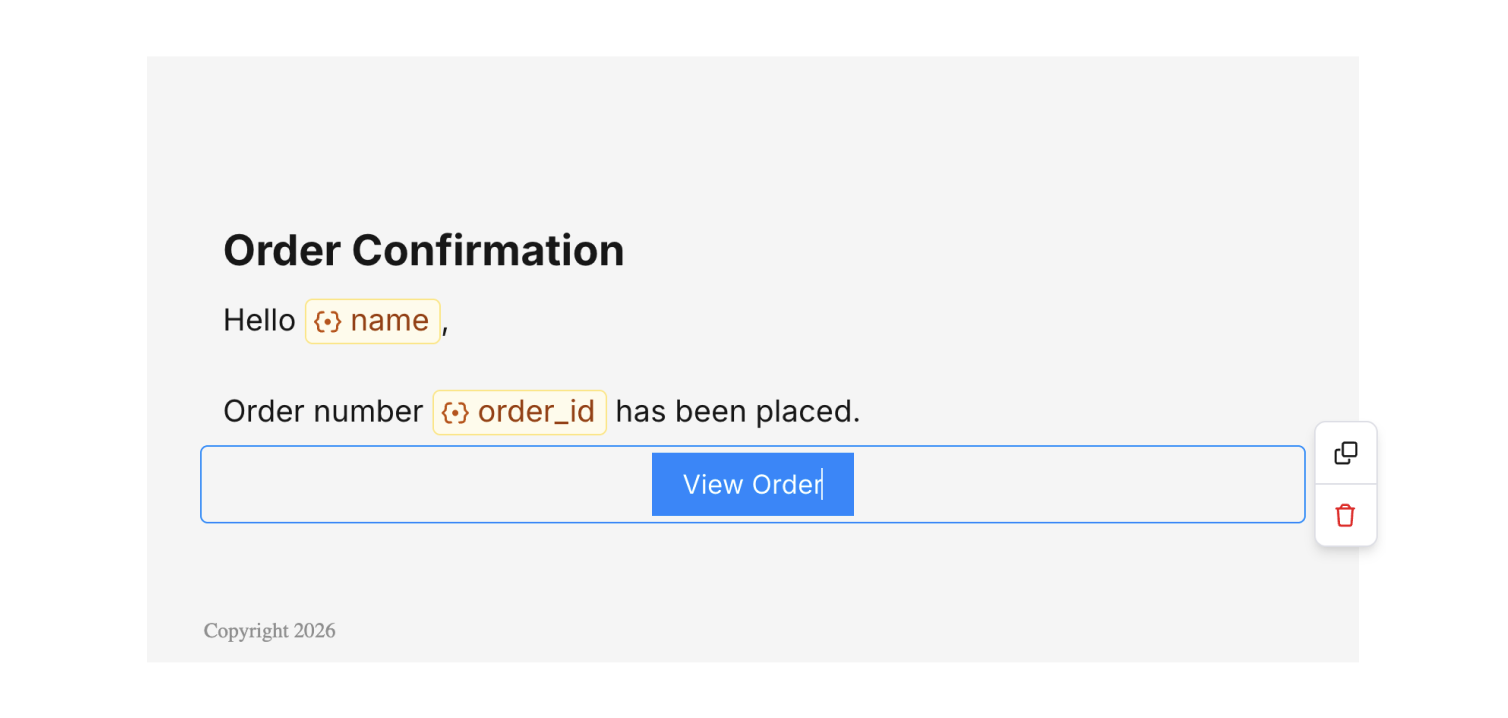Copy and delete block actions