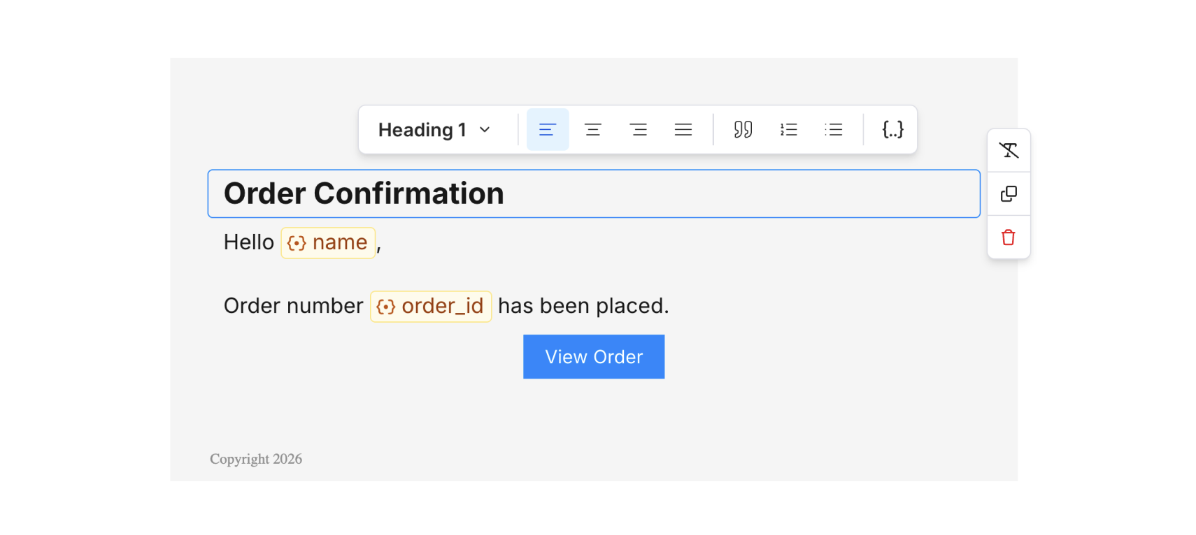 Heading block in Design Studio