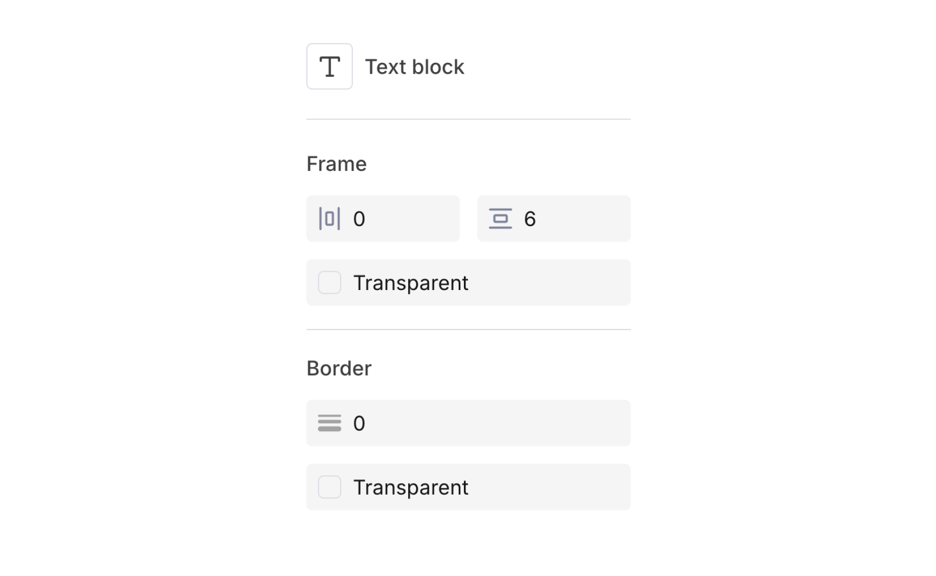 Text block options in Design Studio