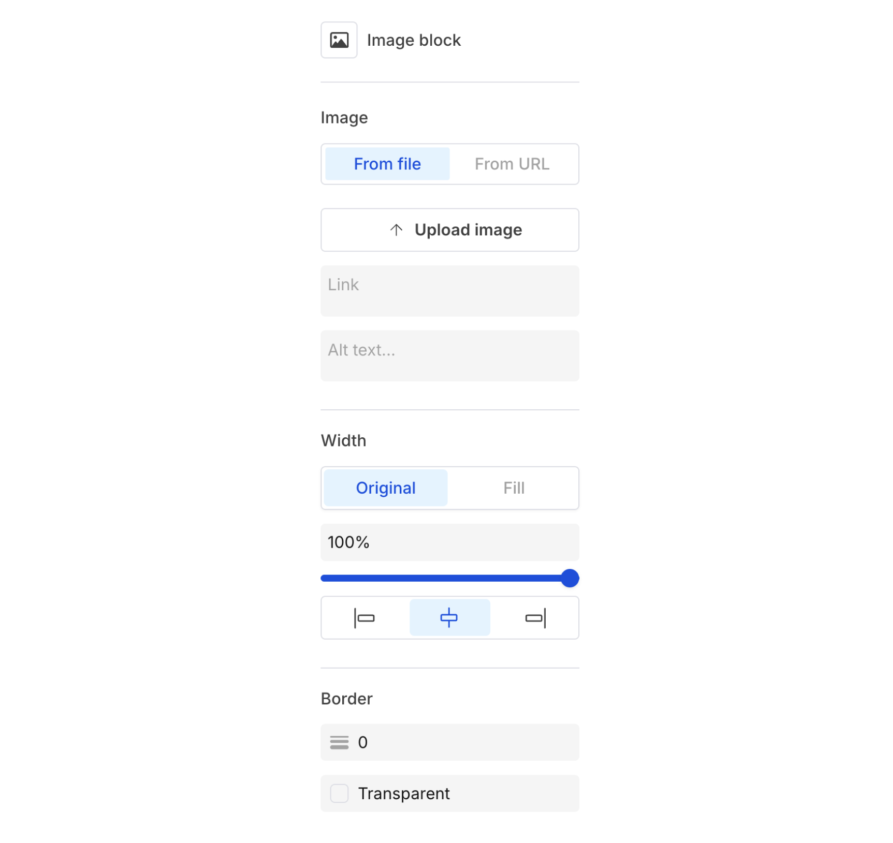 Image settings in Design Studio