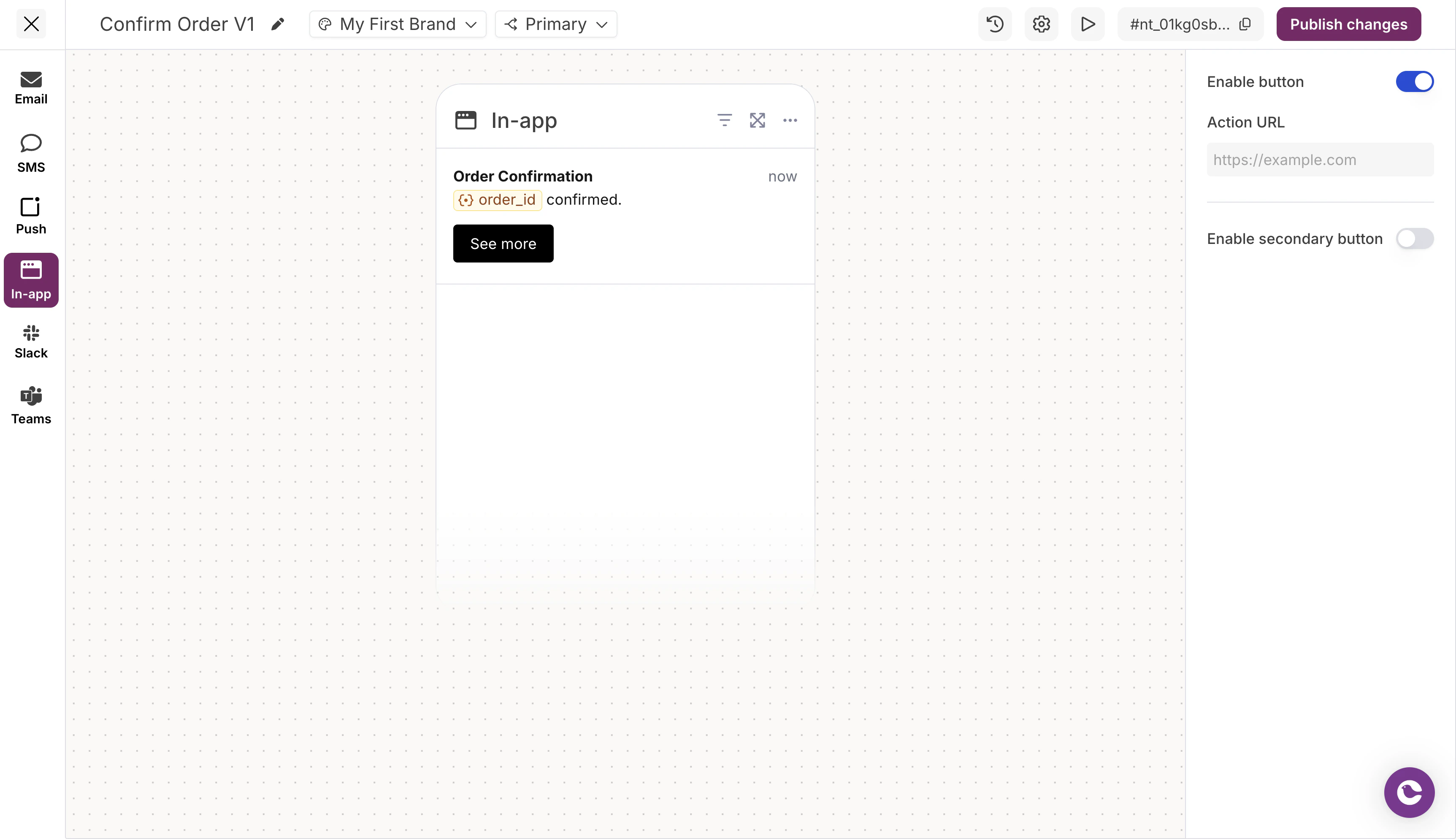 In-App channel editor