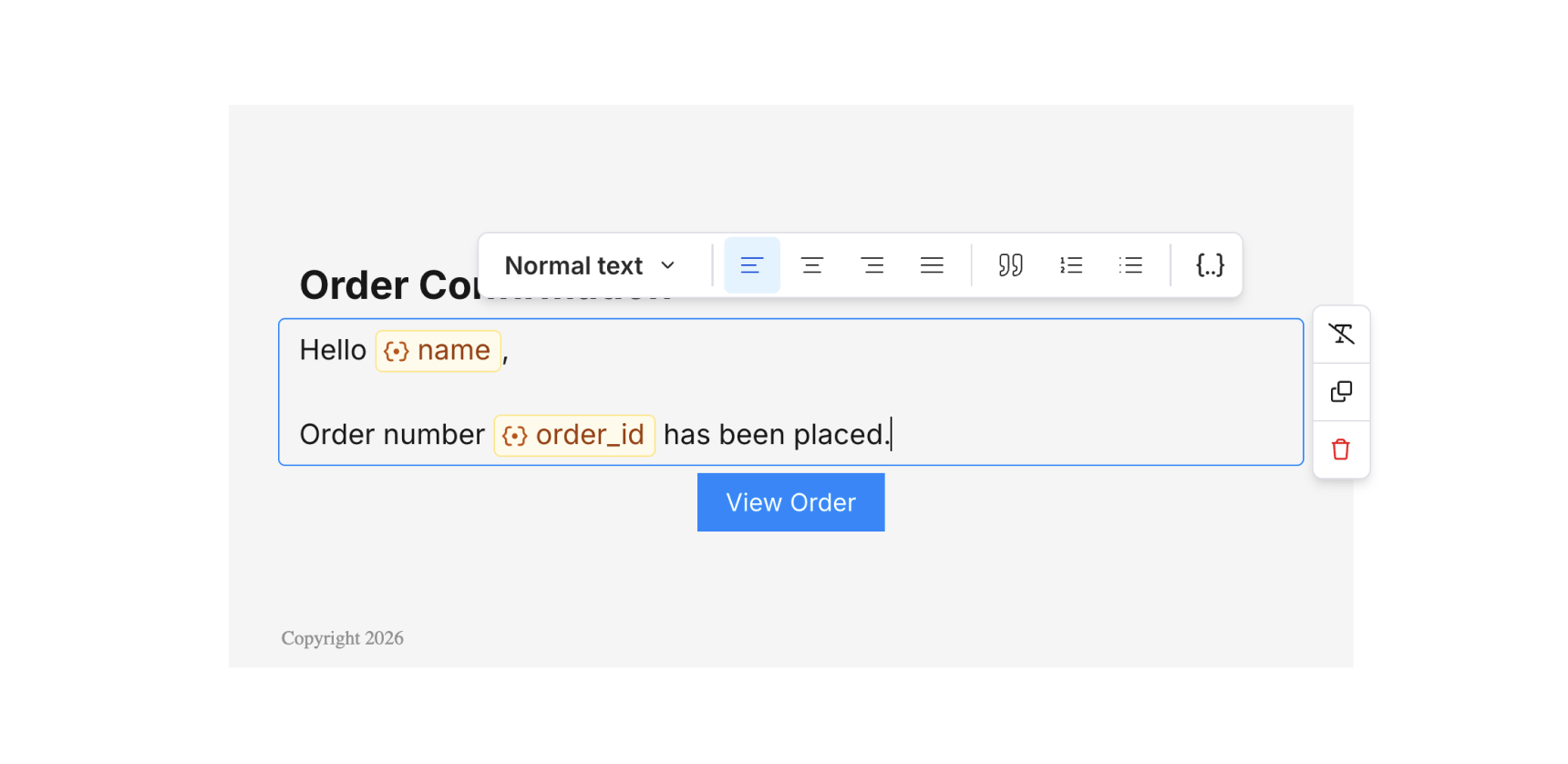 Text block in Design Studio