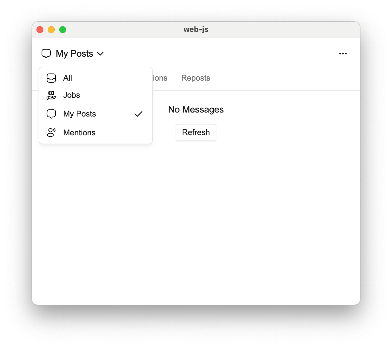 Preview of CourierInbox with feeds