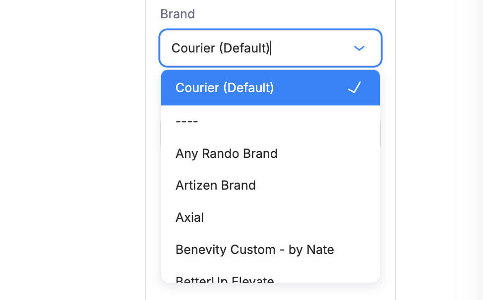Select a Brand to Preview