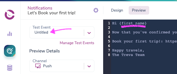 Test Event Variables