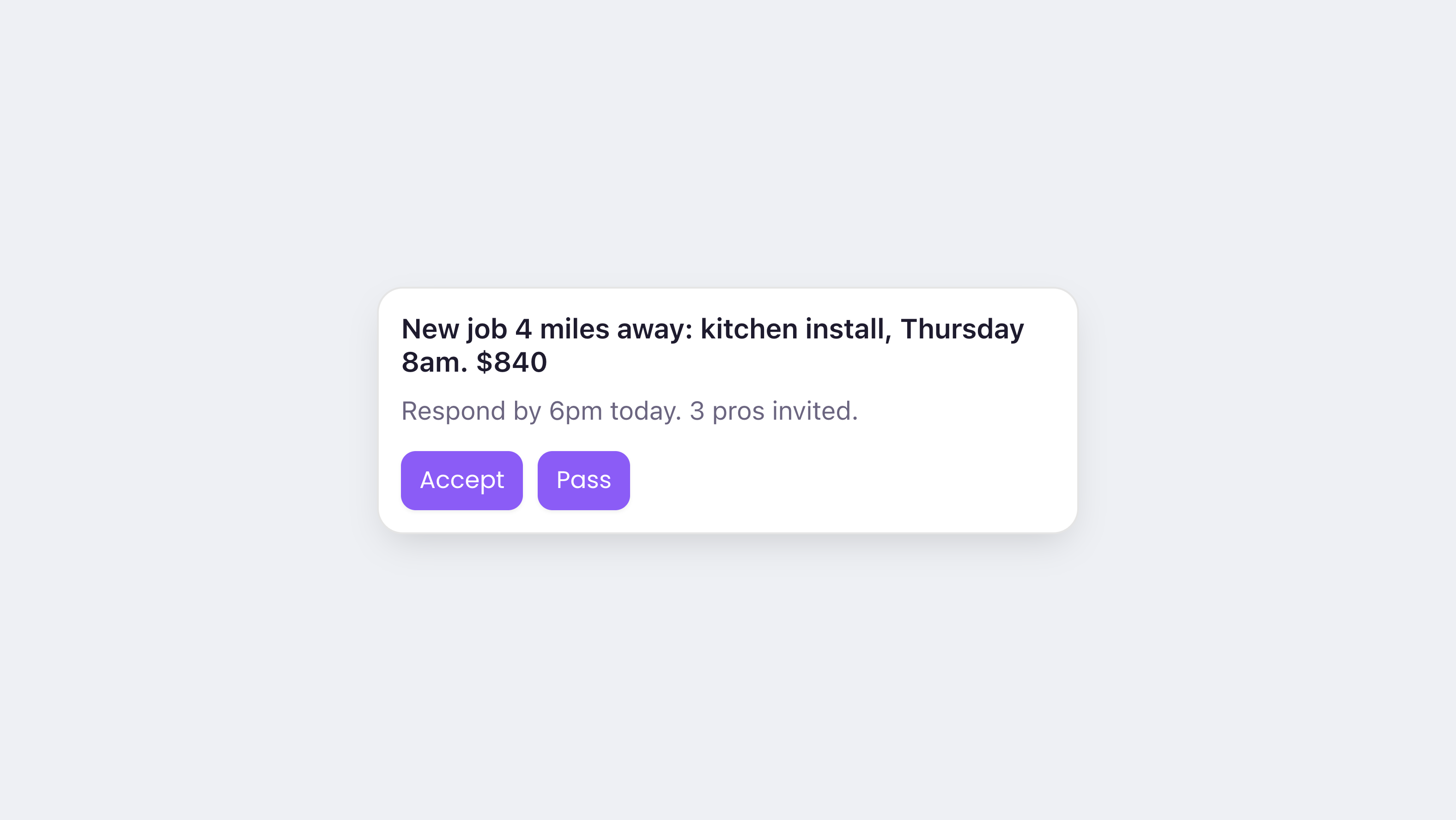 A Courier toast with a custom purple theme applied to its action buttons