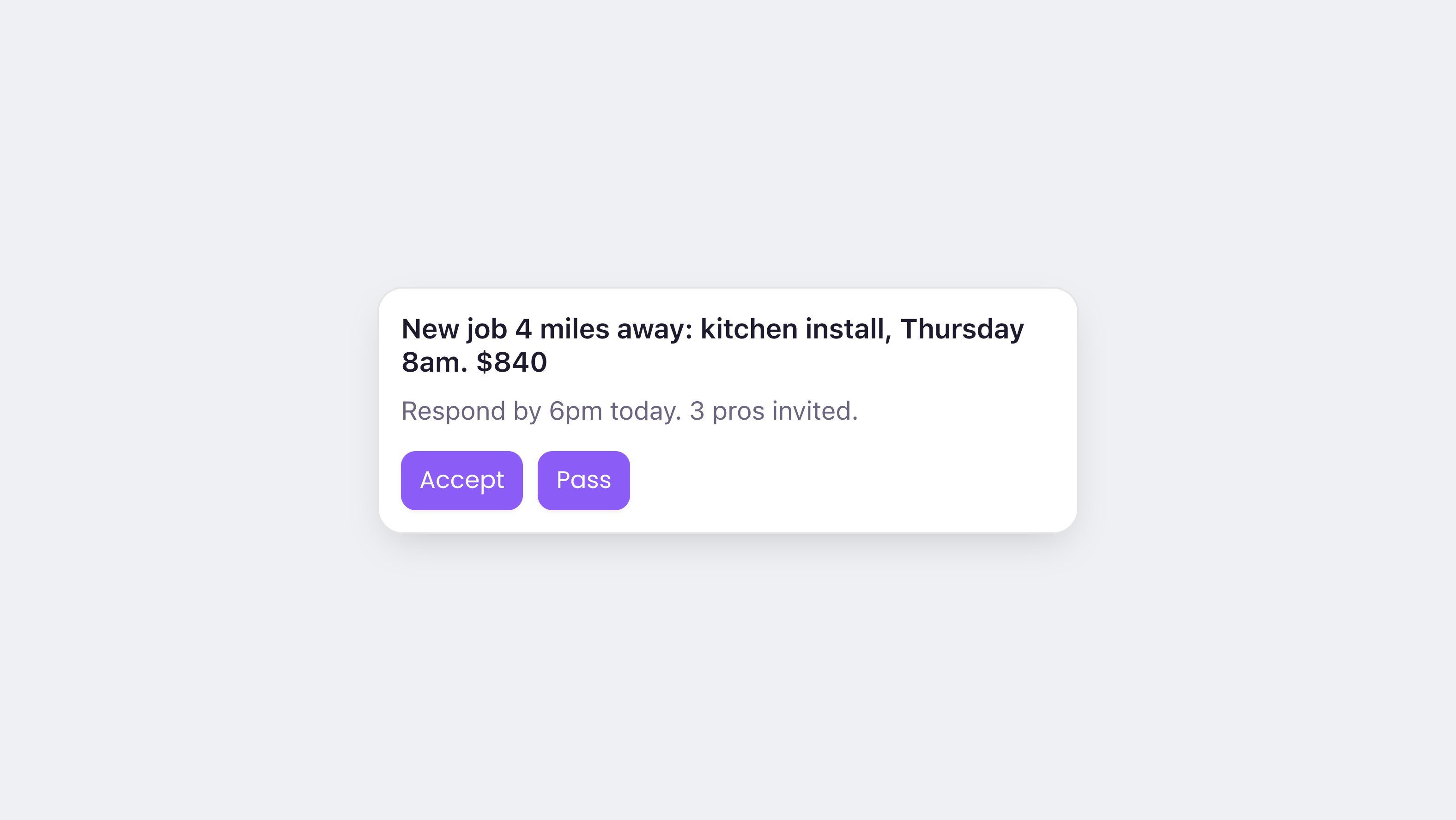 A Courier toast with a custom purple theme applied to its action buttons