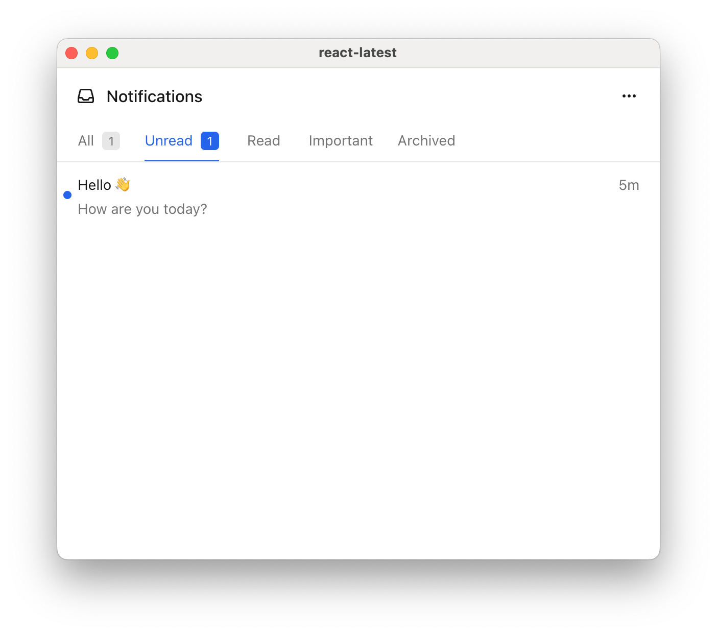 Preview of CourierInbox with tabs