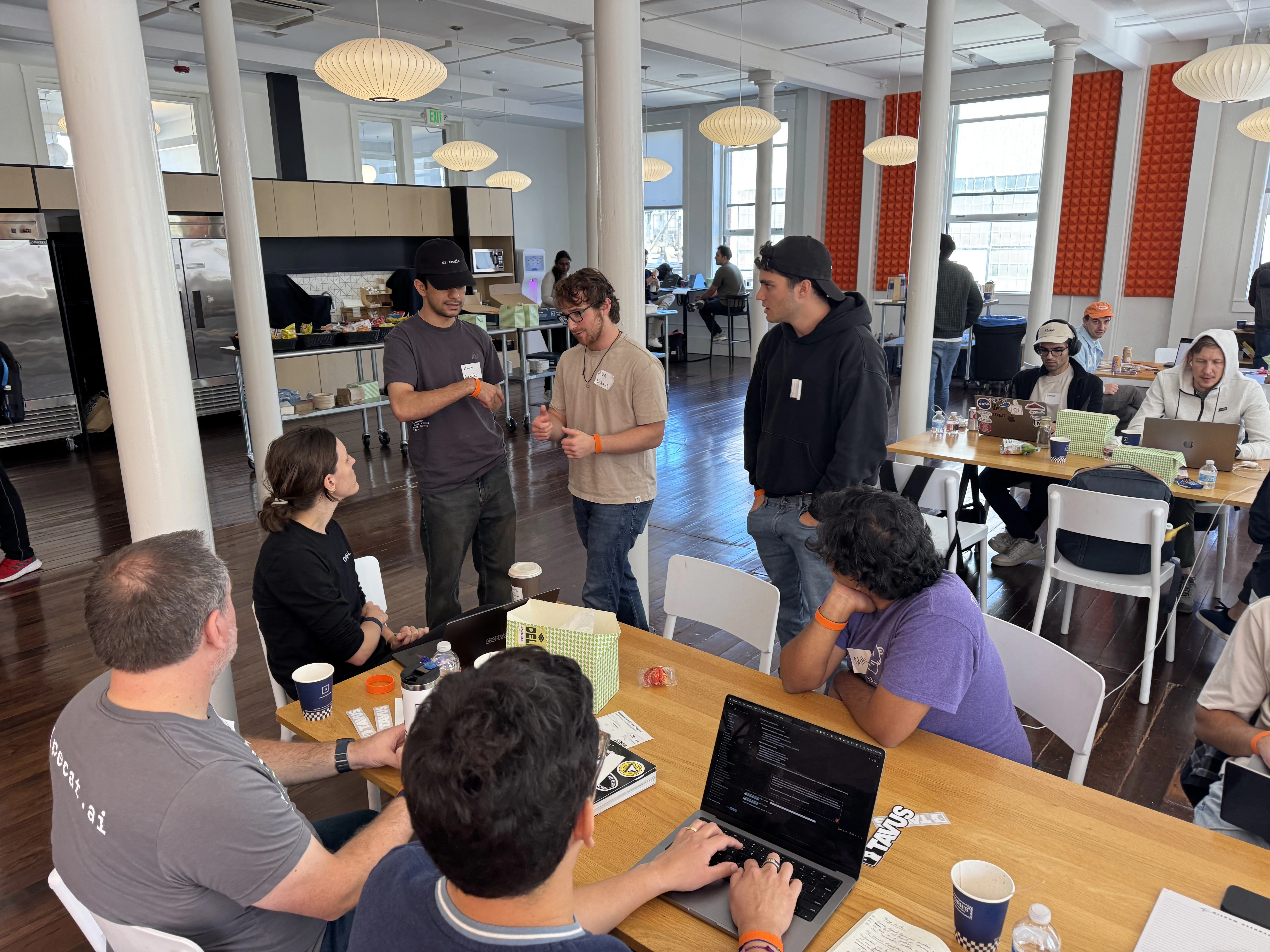 Hackathon participants collaborating