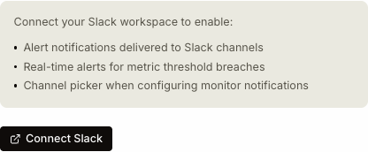Connect Slack button in Coval settings